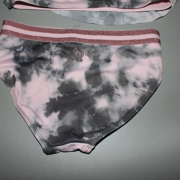 Pink & Grey 2 Pcs Justice Bikini Swimsuit Size 10 - Picture 9 of 11